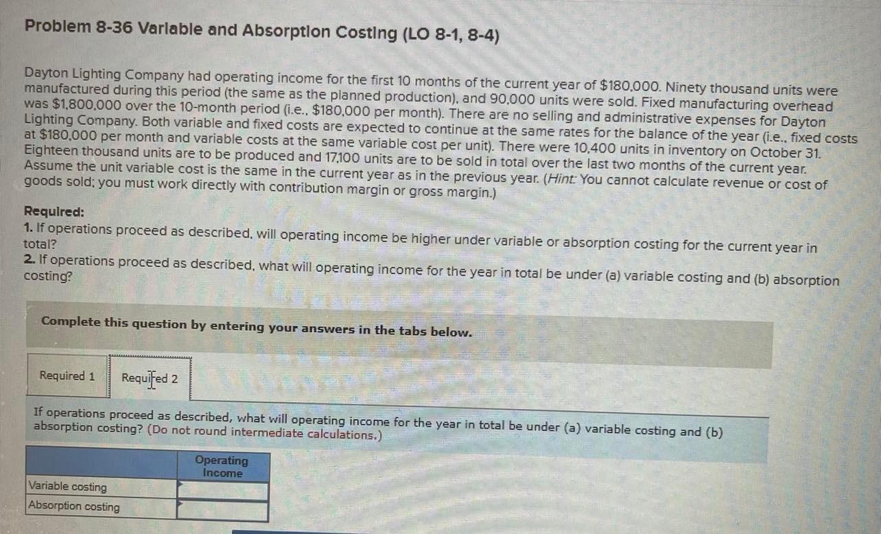 had operating income for the first 10 months of the current year