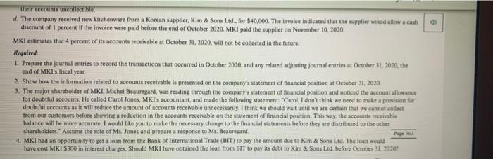 Modern Kitchens Inc. (MKI) is a Montreal-based company that sells imported fancy