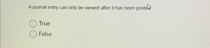 A journal entry can only be viewed after it has been poste