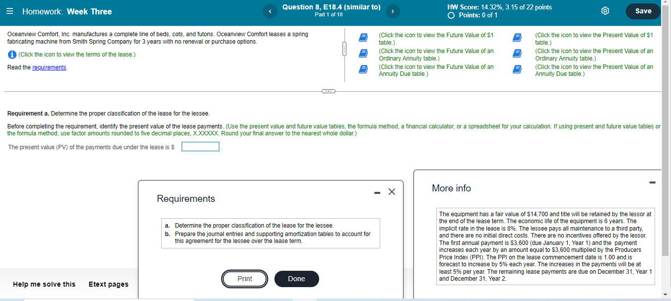 = Homework: Week Three Question 8, E18.4 (similar to) Part 1 of