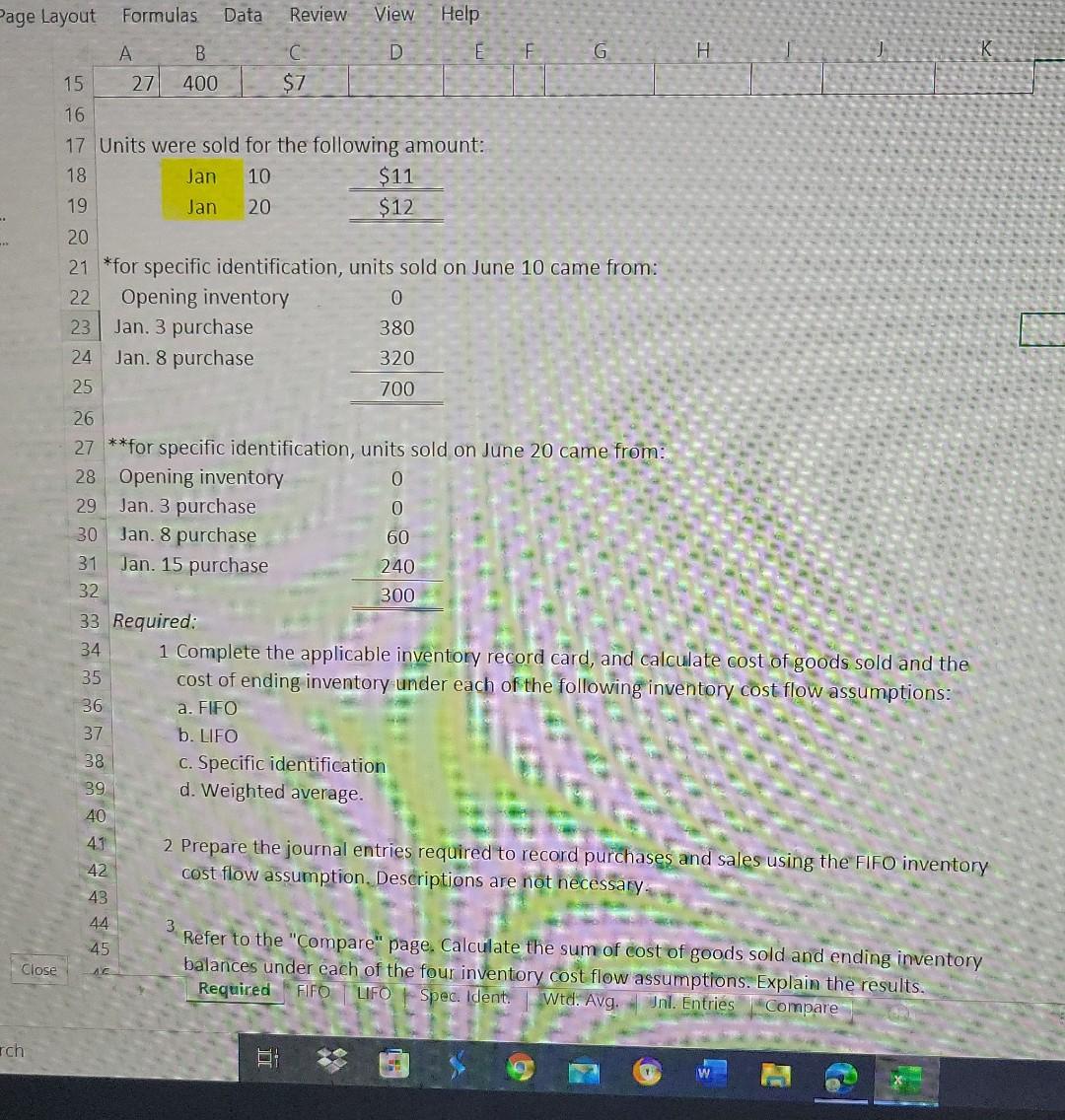 Search (Alt+Q) out Formulas Data Review A B View Help D E