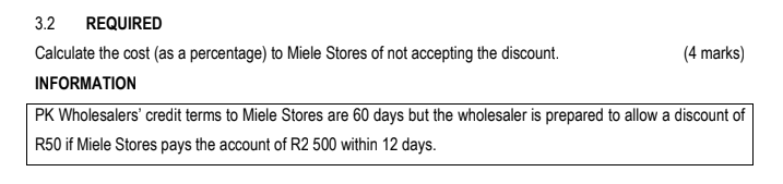 3.1 REQUIRED Study the information given below and answer each of the
