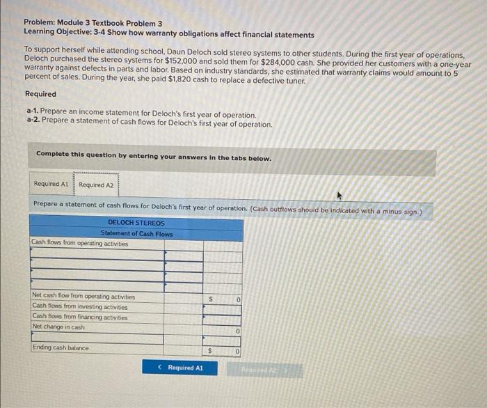 Problem: Module 3 Textbook Problem 3 Learning Objective: 3-4 Show how warranty