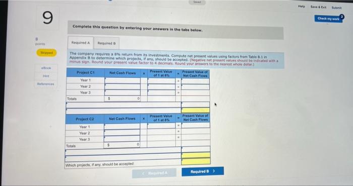 work Exercise 24-18 (Algo) Net present value, unequal cash flows, and internal