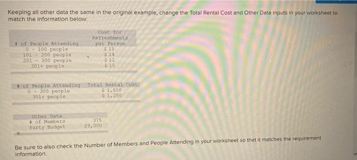 Keeping all other data the same in the original example, change the