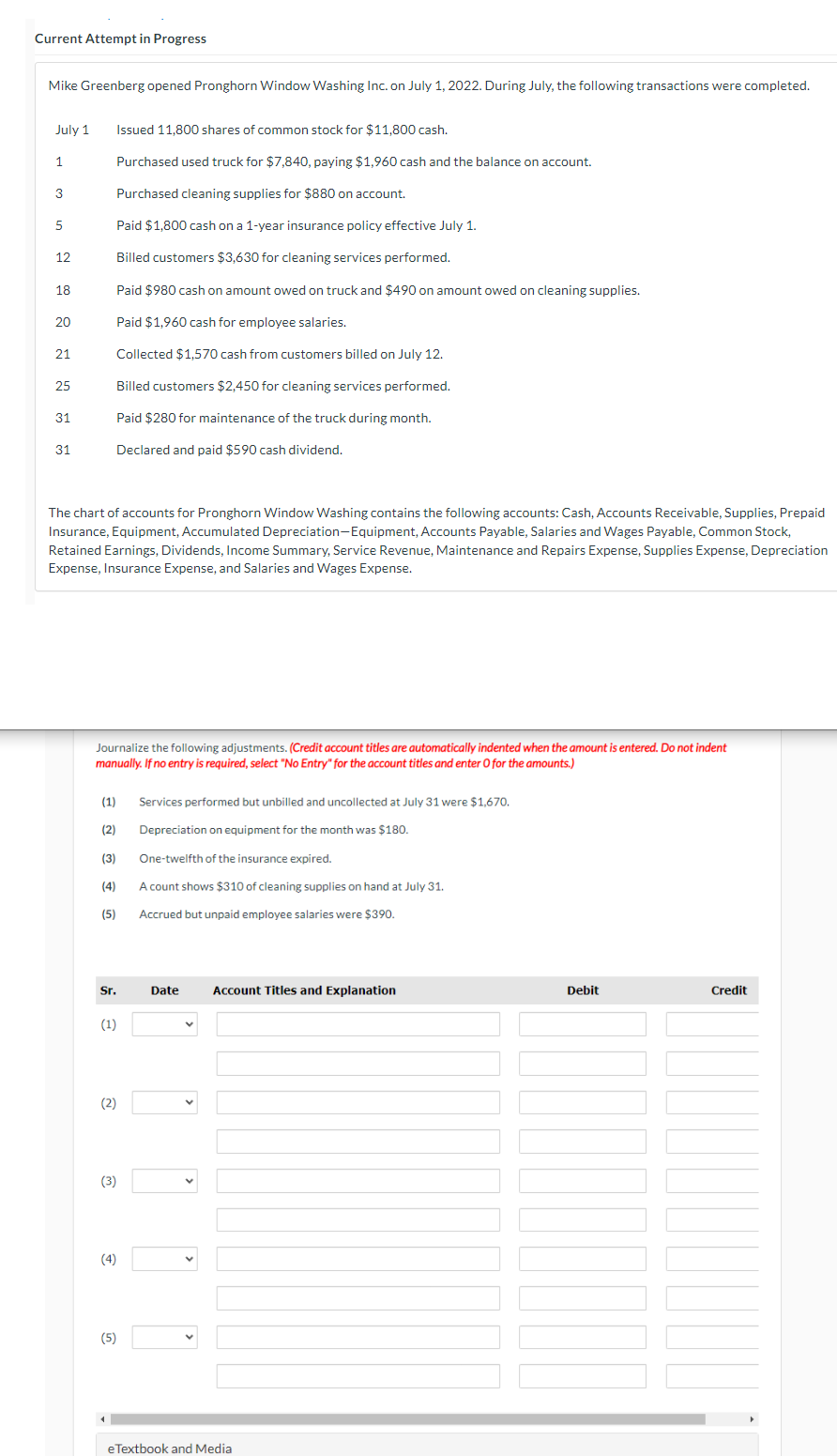 Current Attempt in Progress Mike Greenberg opened Pronghorn Window Washing Inc. on