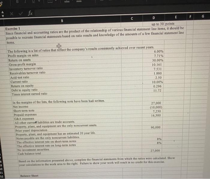 B fx IC Exercise 1 B C D E F LL up