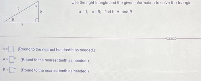 9 B 83 a Use the right triangle and the given information