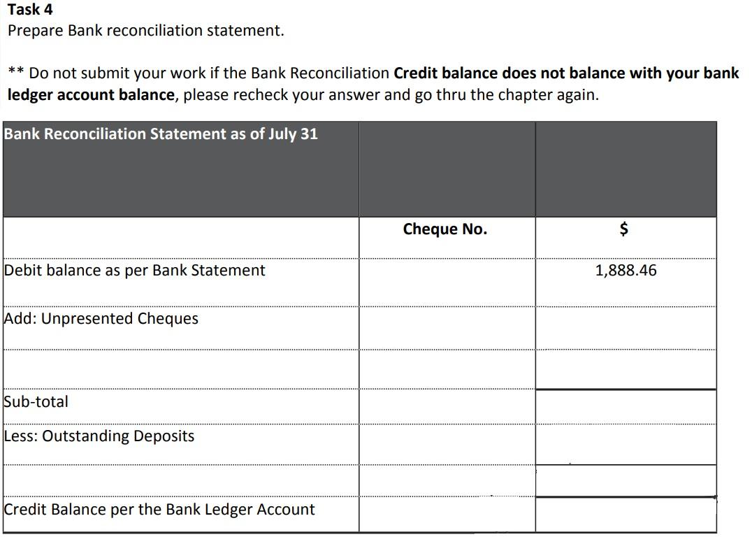 the following information given for Amazon Traders account. The reconciliation on June