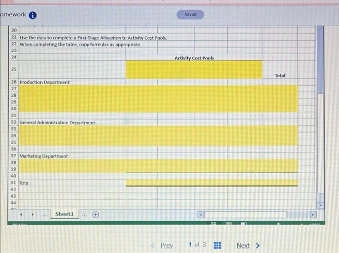 Cost Pools - Excel 6 x Sign In ? - I VIEW