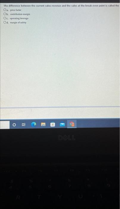 22 The difference between the current sales revenue and the sales at