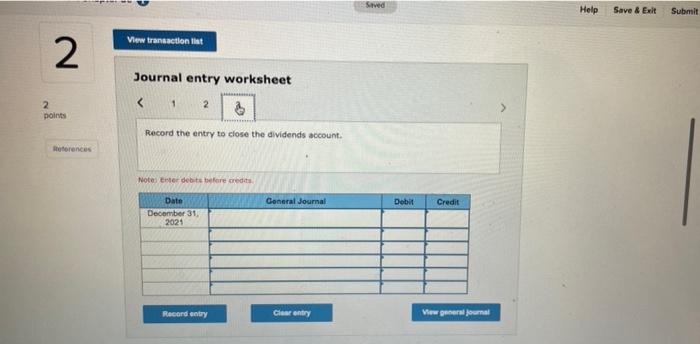 December 31. Accounts 2 Cash points Debit $10,600 Credit Notes Payable Seferences
