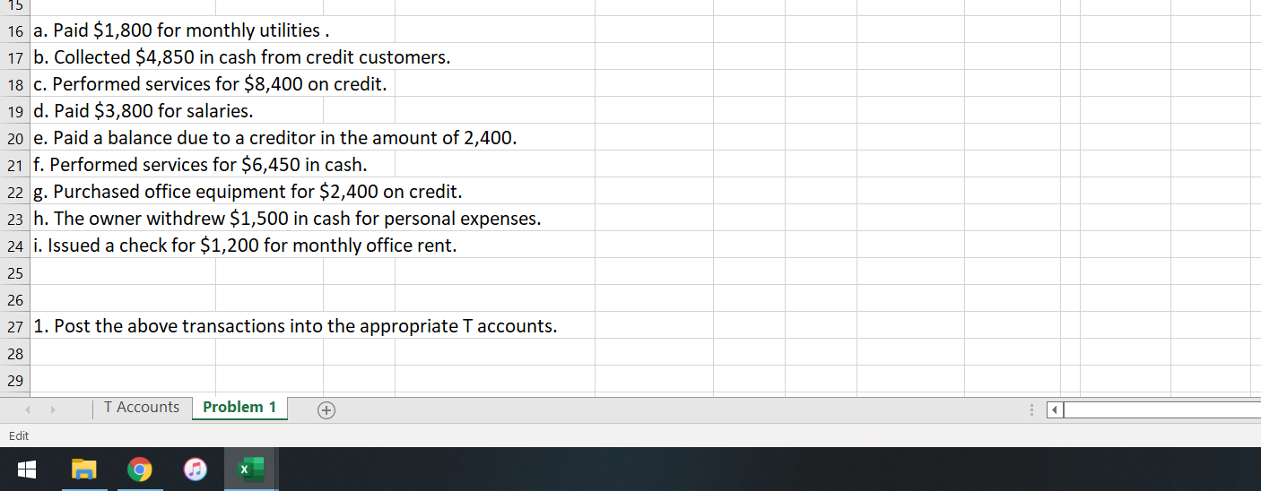 N 1 The construction company Davis & Associates uses the accounts listed