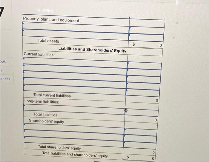 2. Prepare Trident's classified balance sheet. Complete this question by entering your