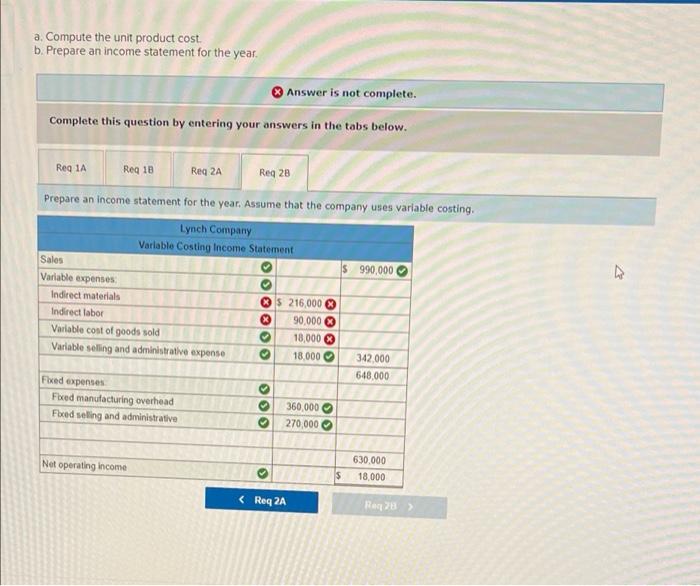 the work you have completed so Lynch Company manufactures and sells a