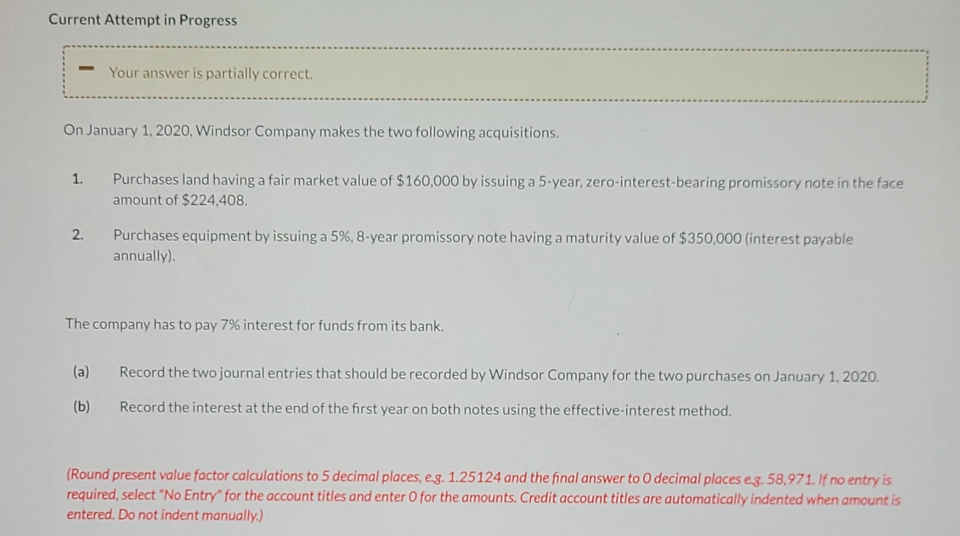 Current Attempt in Progress Your answer is partially correct. On January 1,