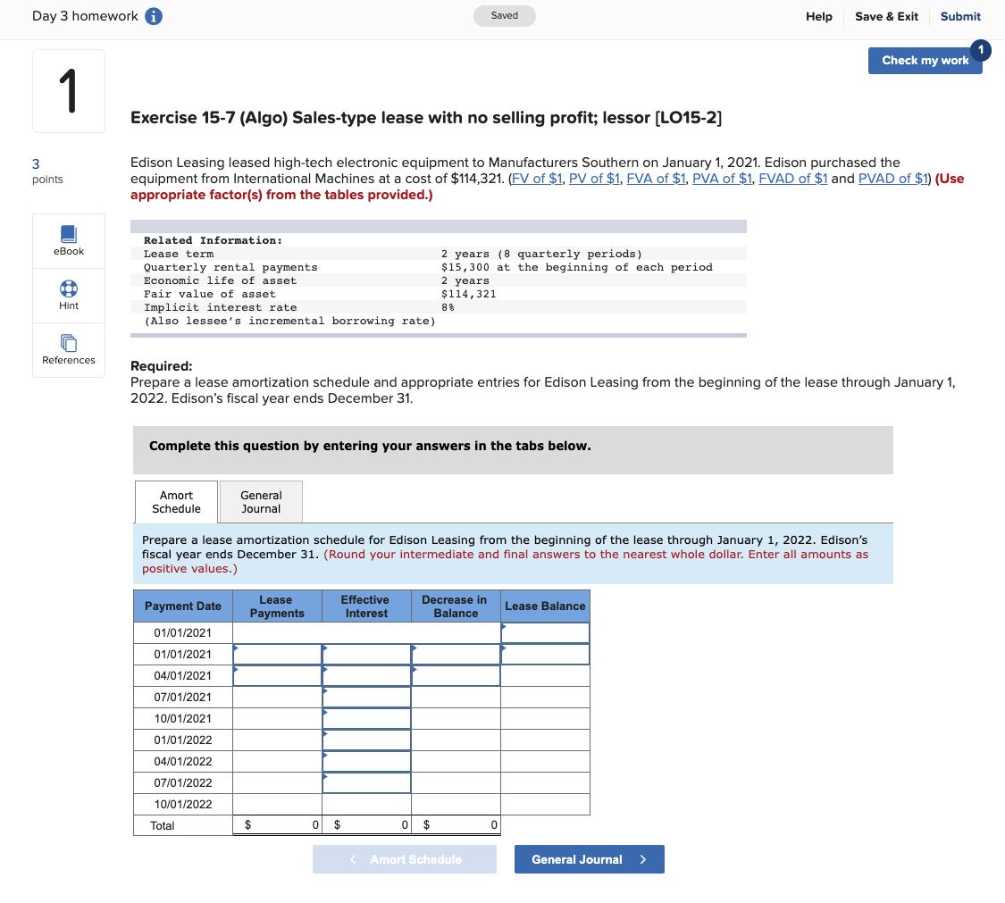 Day 3 homework i 1 3 points Saved Help Save & Exit