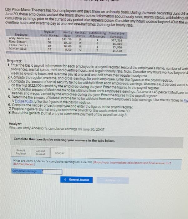 beginning June 24 and ending June 30, these employees worked the hours