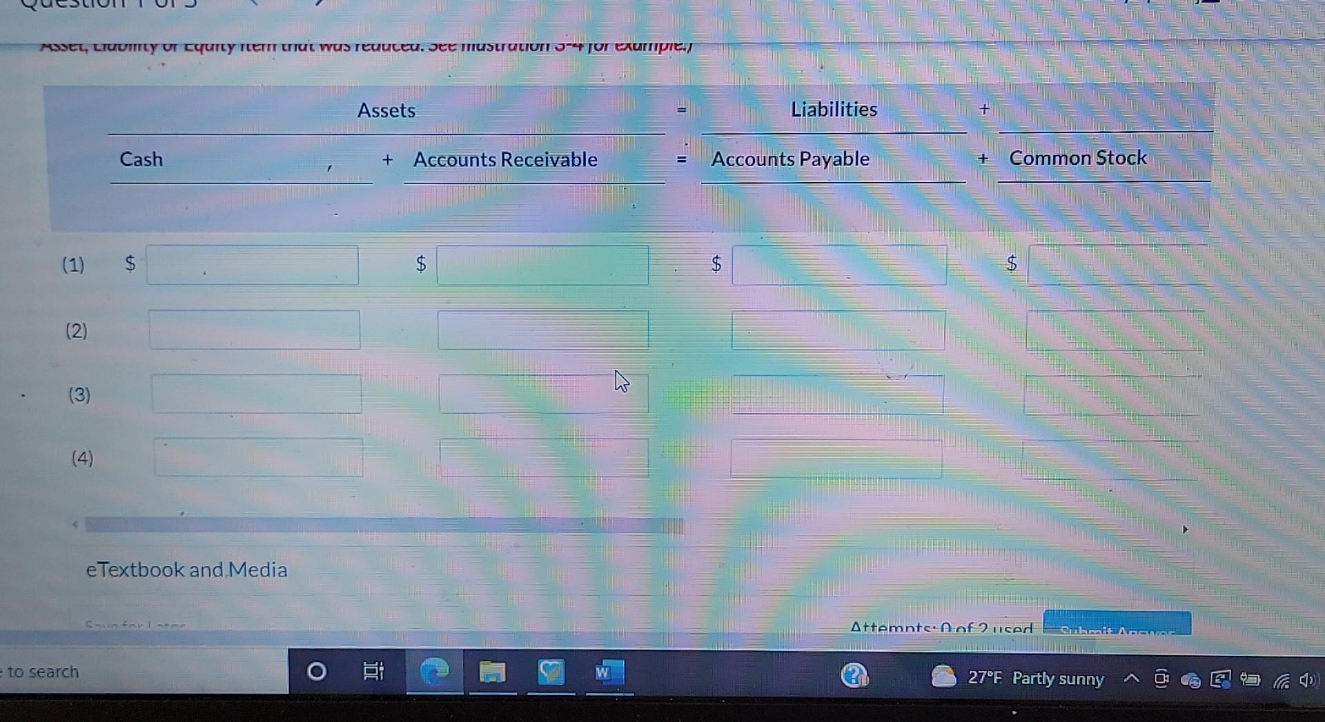 the month of March are shown below. 1. The company performed $23,060