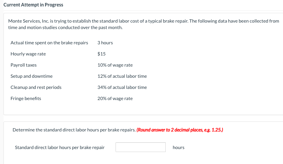 Current Attempt in Progress Monte Services, Inc. is trying to establish the