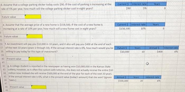 future or present value tables (found by clicking the tabs at the