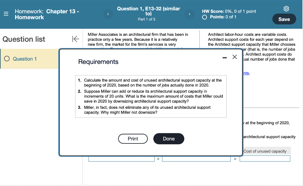 1 point Points: 0 of 1 Save Miller Associates is an architectural
