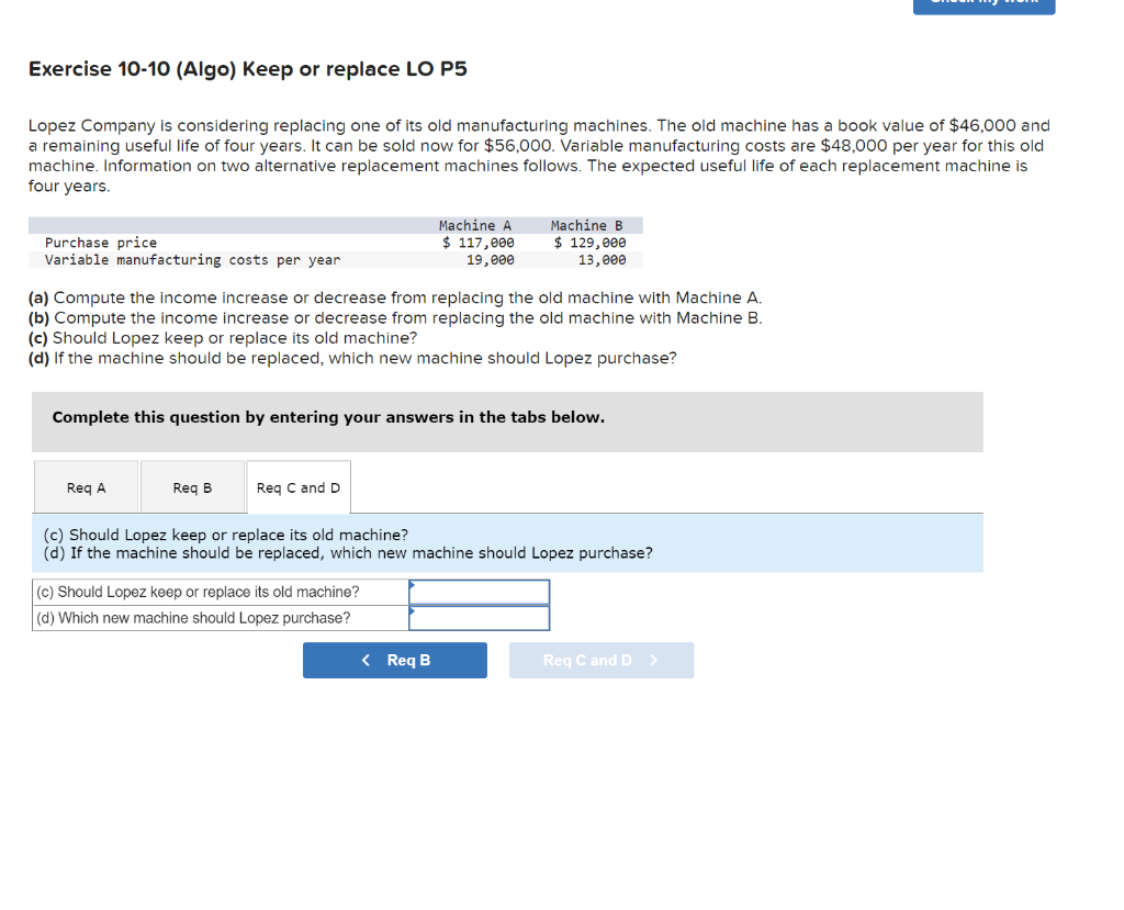 book value of $46,000 and a remaining useful life of four years.