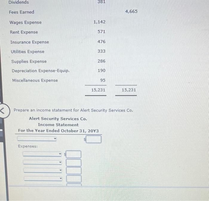 offers security services to business clients. Alert Security Services Co. End-of-Period Spreadsheet
