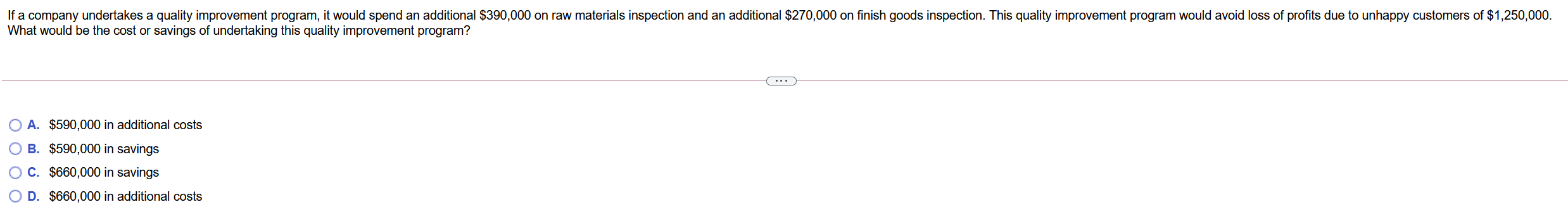 If a company undertakes a quality improvement program, it would spend an