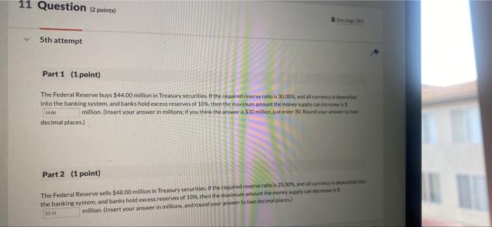 11 Question (2 points) 5th attempt See page 181 Part 1 (1