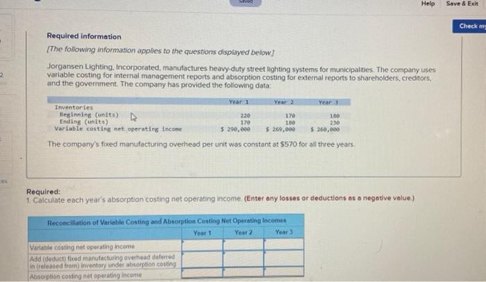 2 Help Save & Exit Required information [The following information applies to