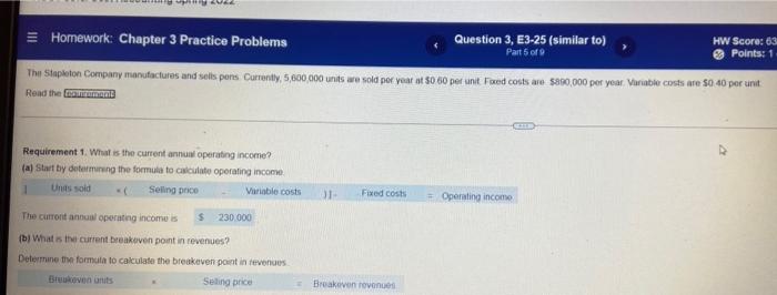 income? b. What is the current breakeven point in revenues? Compute the