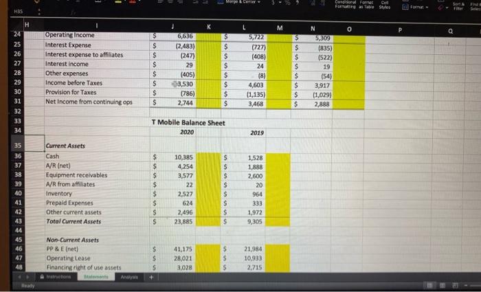 (two years). Use the yellow highlighted columns for your vertical analysis 2.