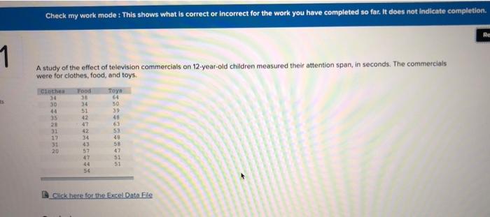 1 Check my work mode: This shows what is correct or incorrect