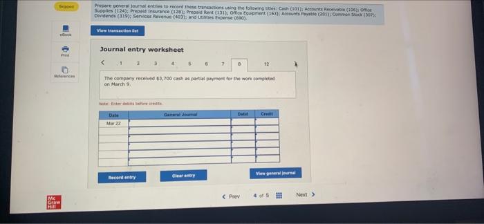 6 The company completed services for a client and immediately received $5,500