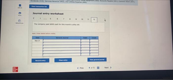 March 19 The company paid $5, 700 cash for the premium on
