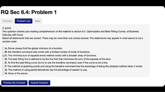 RQ Sec 6.4: Problem 1 Previous Problem List Next (1 point) This