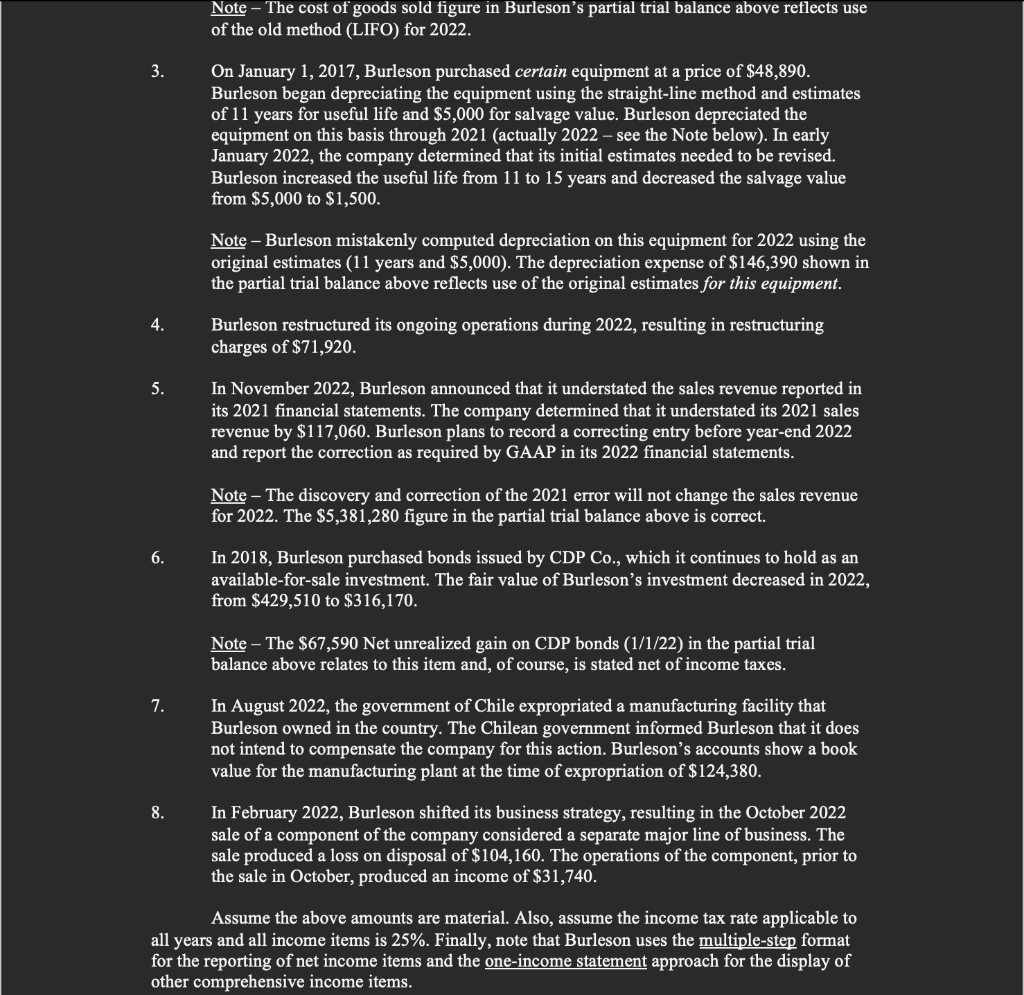 Income Statement and Related Information. It requires you to complete a problem