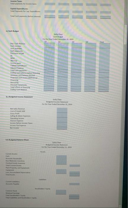 additional information below you Prepare Sudia's operating budget and cash hudget for