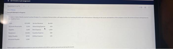 AC114 Unit 2 Lab Assignment Question 6 of 6 Current Ampt in