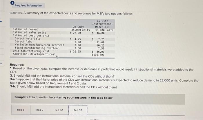 the questions displayed below.] Morning Sky, Inc. (MSI), manufactures and sells computer