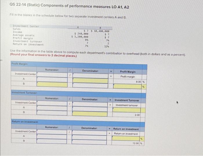 QS 22-14 (Static) Components of performance measures LO A1, A2 Fill in
