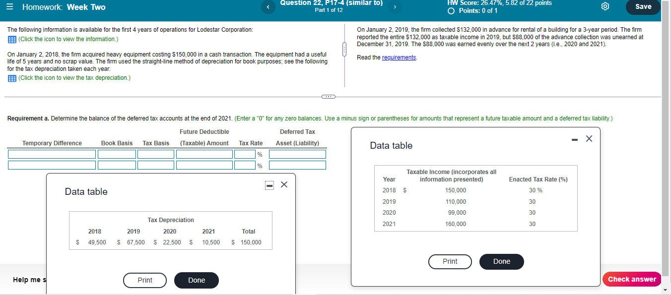 = Homework: Week Two The following information is available for the first