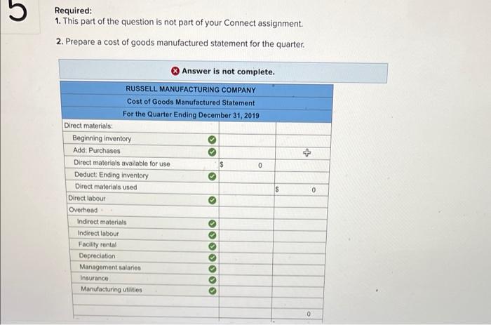 Direct materials. 5,000 $ 6,500 $ 5,500 $ 3,500 Direct labour 8,500