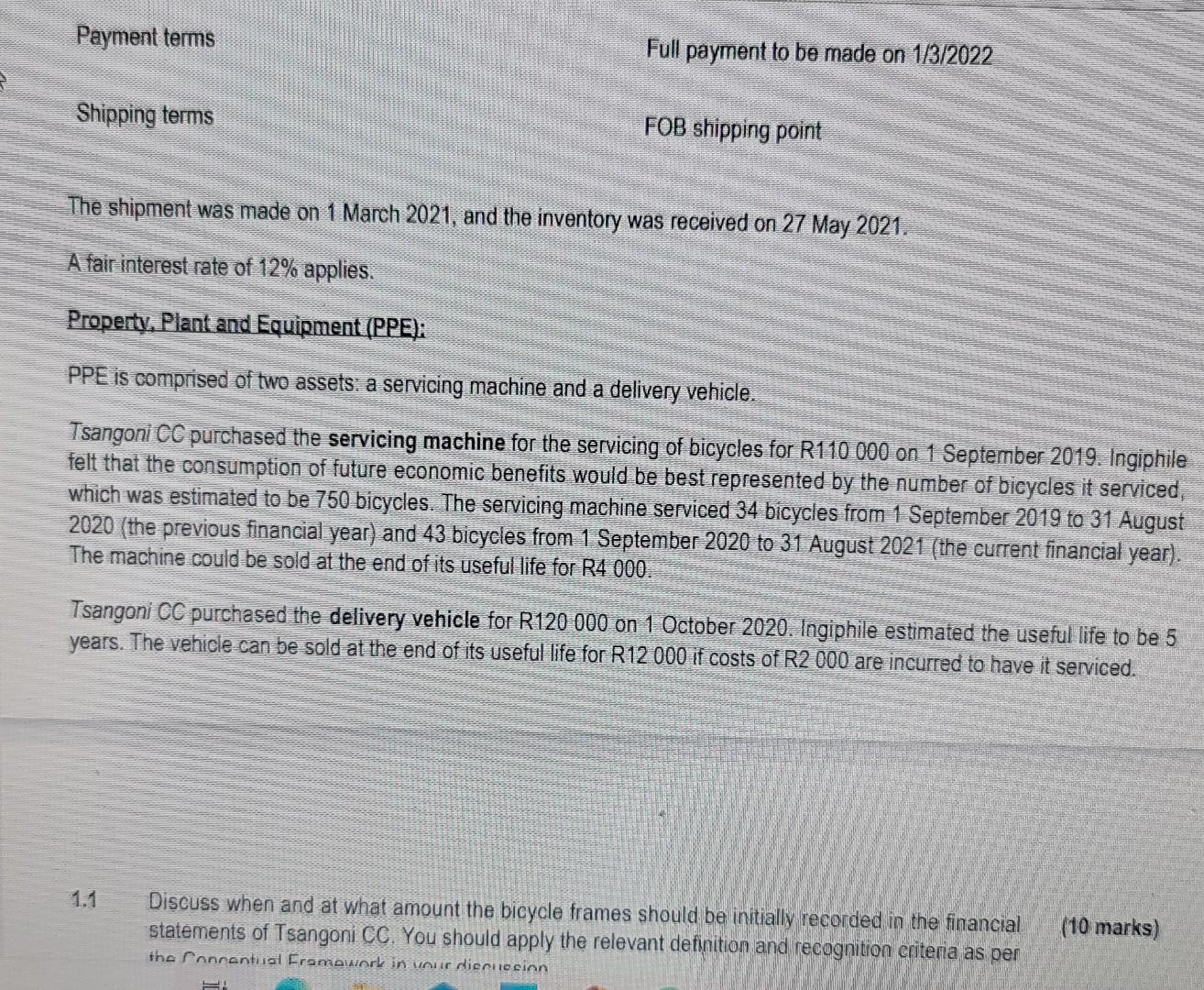 assist Ingiphile in the preparation of the 2021 financial statements, you are