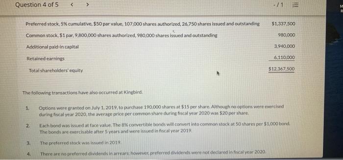 is currently preparing the calculation for basic and diluted earnings per share