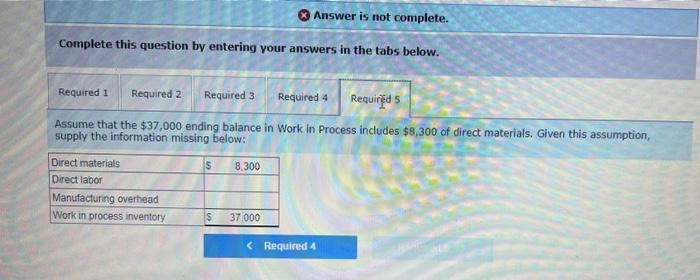 be used in production. The company has provided the following data for