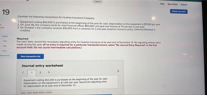 Sever Help Save & Ext Submit Check my work 1 19 pints