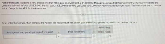 Archer Hardware is adding a new product line that will require an