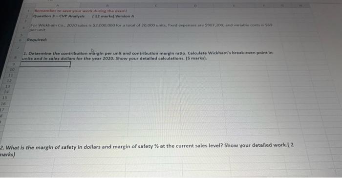units, fixed expenses are 5907,288, 28 FIS 4 per unit 5 Required: